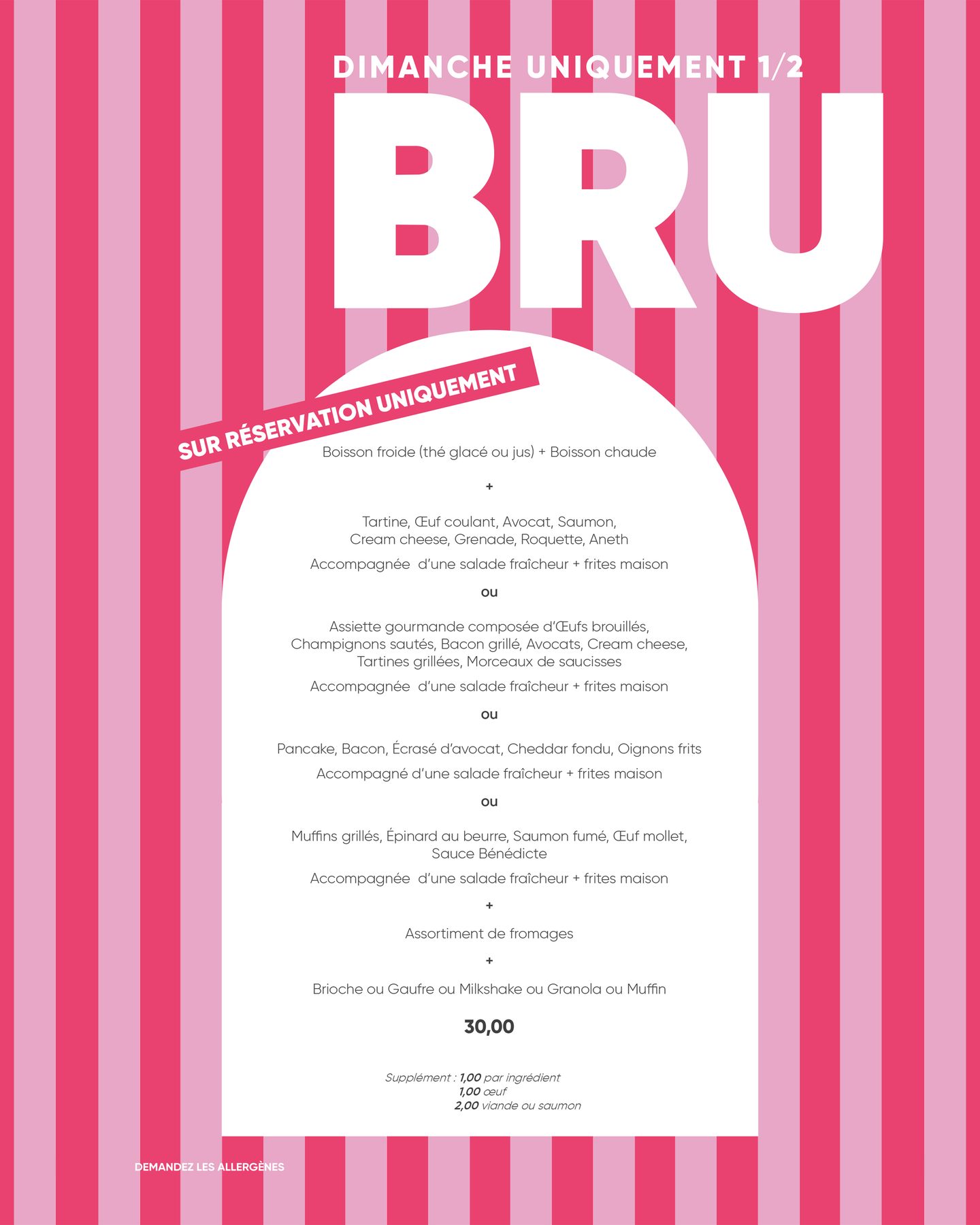 brunch du dimanche menu bay cake carcassonne